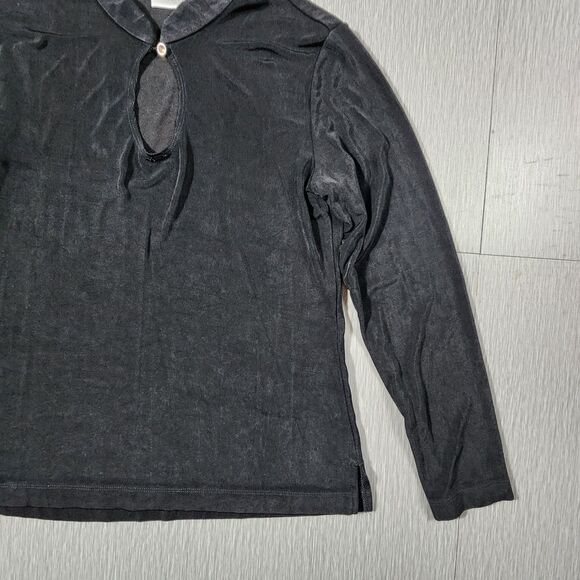 Chico’s Travelers Size 1 Black Collared Keyhole Top Slinkey - Picture 3 of 9